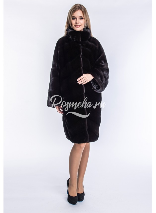 Классическая женская норковая шуба (69-10013) купить в интернет магазине Rosmeha.ru