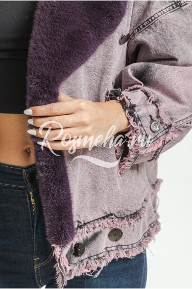 Фиолет джинса с мехом норки (05-60350)