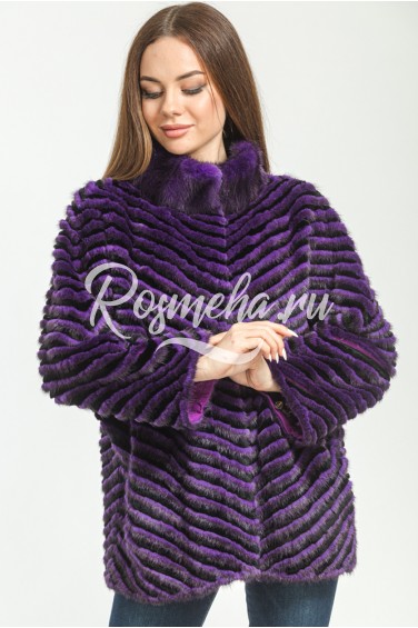 Фиолетовое пальто из норки (06-65351)