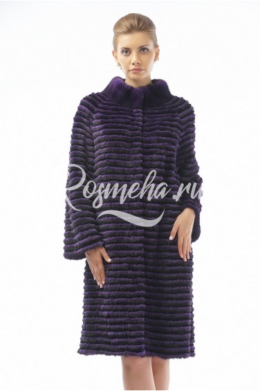Пальто из меха норки и кролика фиолет (01-100521)