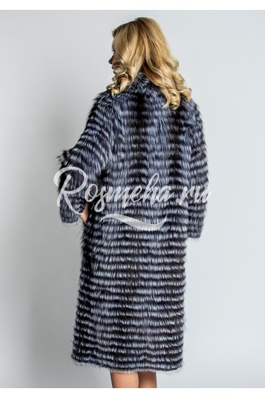 Длинное пальто из чернобурки (49-110521)