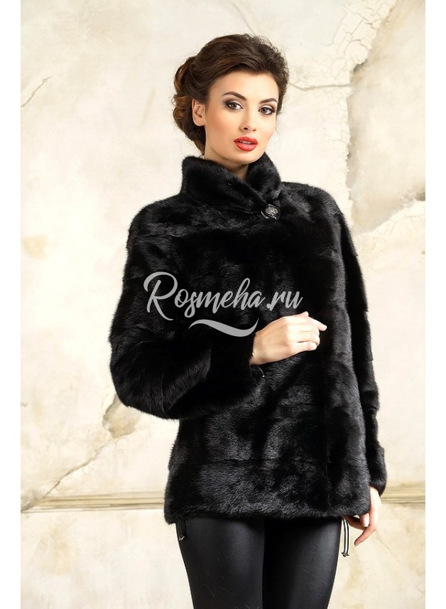 Короткая черная норковая шуба (4994-235) купить в интернет магазине  Rosmeha.ru